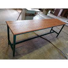 Load image into Gallery viewer, Slatted Bar Height Tables with heavy duty base OUTDOOR USE
