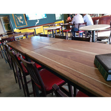 Load image into Gallery viewer, Slatted Bar Height Tables with heavy duty base OUTDOOR USE
